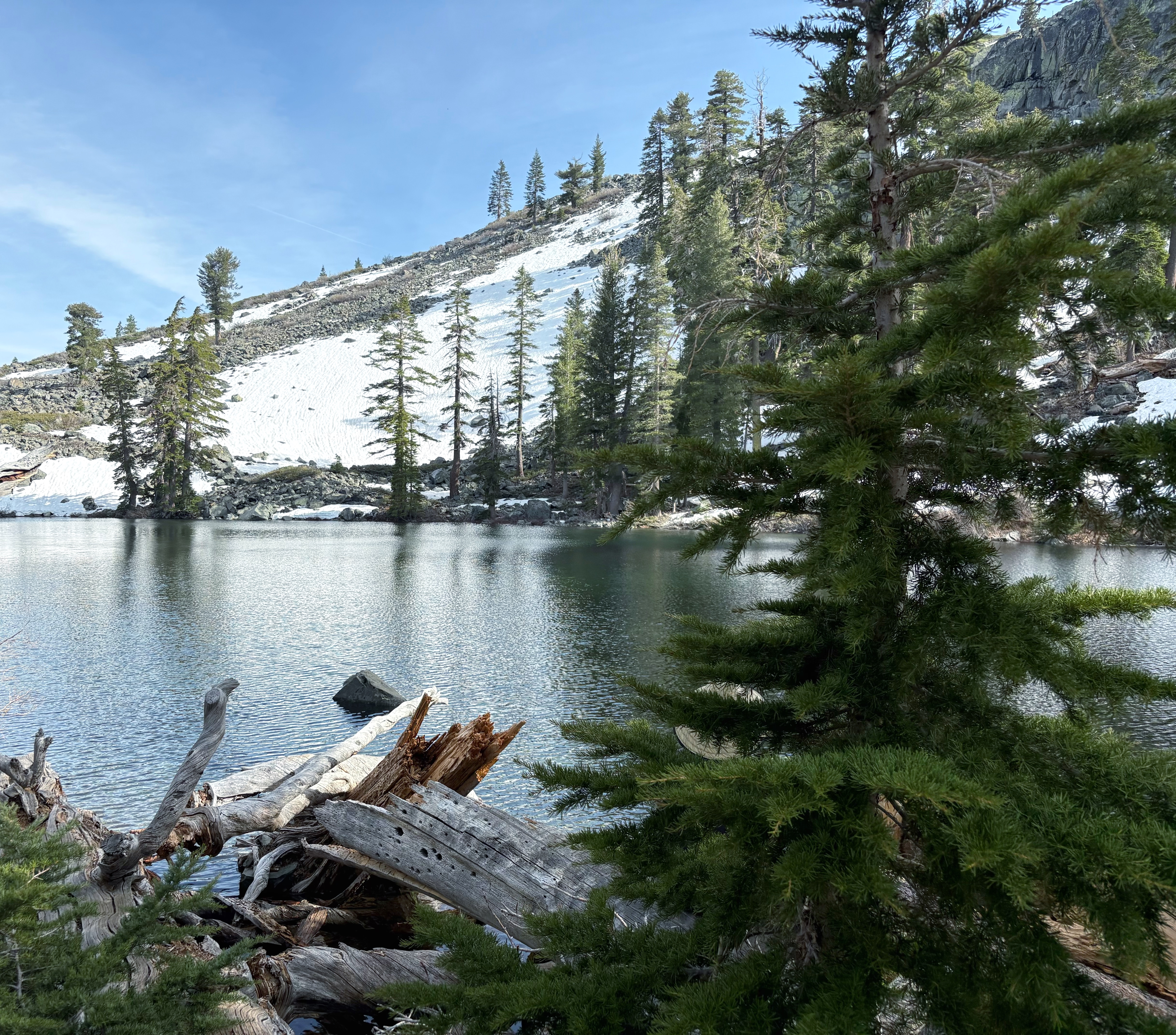 End of the Lake Tahoe hike. Didn't expect to see snow in California.